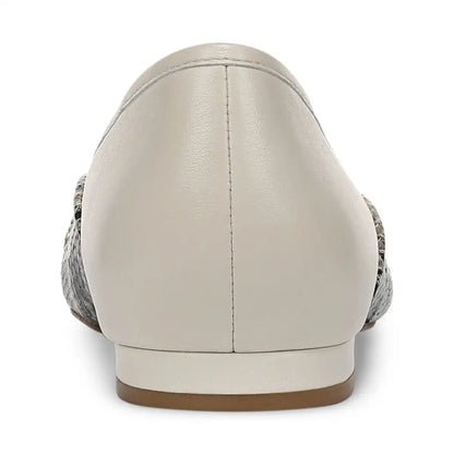 Gracia Ballet Flat Cream Snake Print Leather