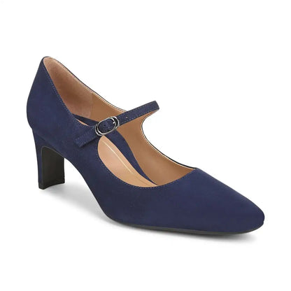 Samira Mary Jane Dress Heel Navy Blazer Suede