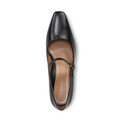 Samira Mary Jane Dress Heel Black Leather