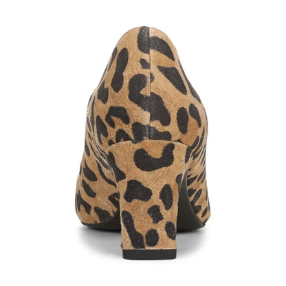 Samira Mary Jane Dress Heel Tan Leopard Print Suede