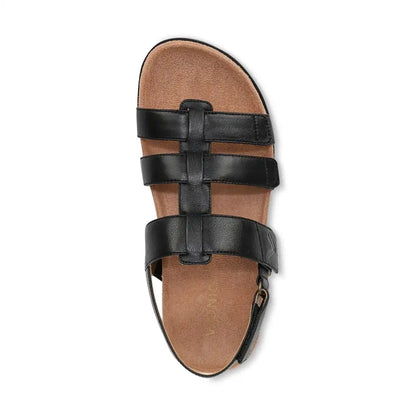 Eureka Strappy Sandal Black Leather