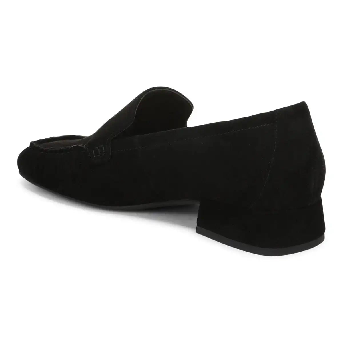 Pilar Heeled Loafer Black Suede