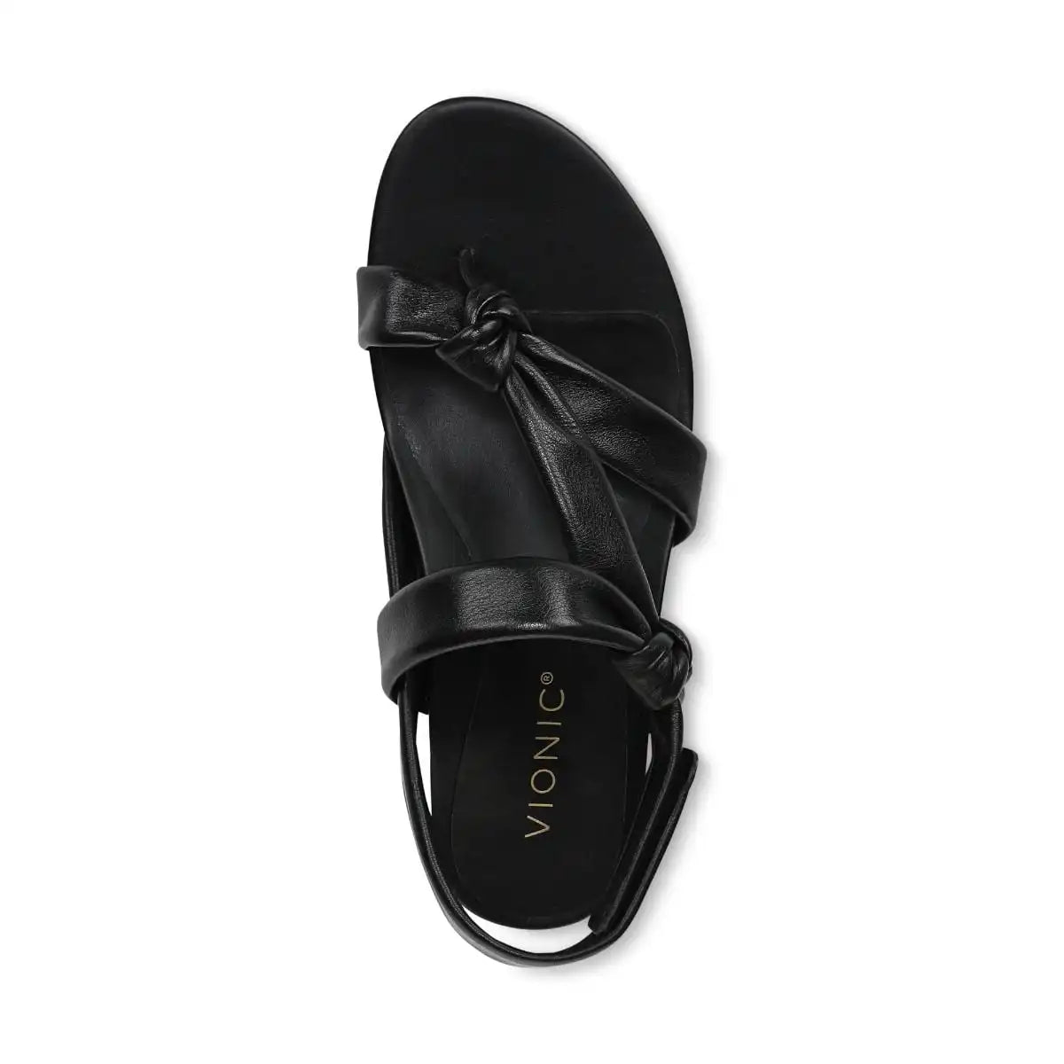 Geneva Strappy Toe Post Sandal Black Leather