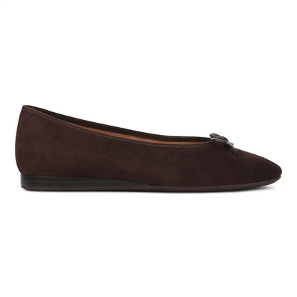 Larissa Wedge Flat Chocolate Ganache Suede