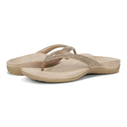Dillon Shine Toe Post Sandal Champagne