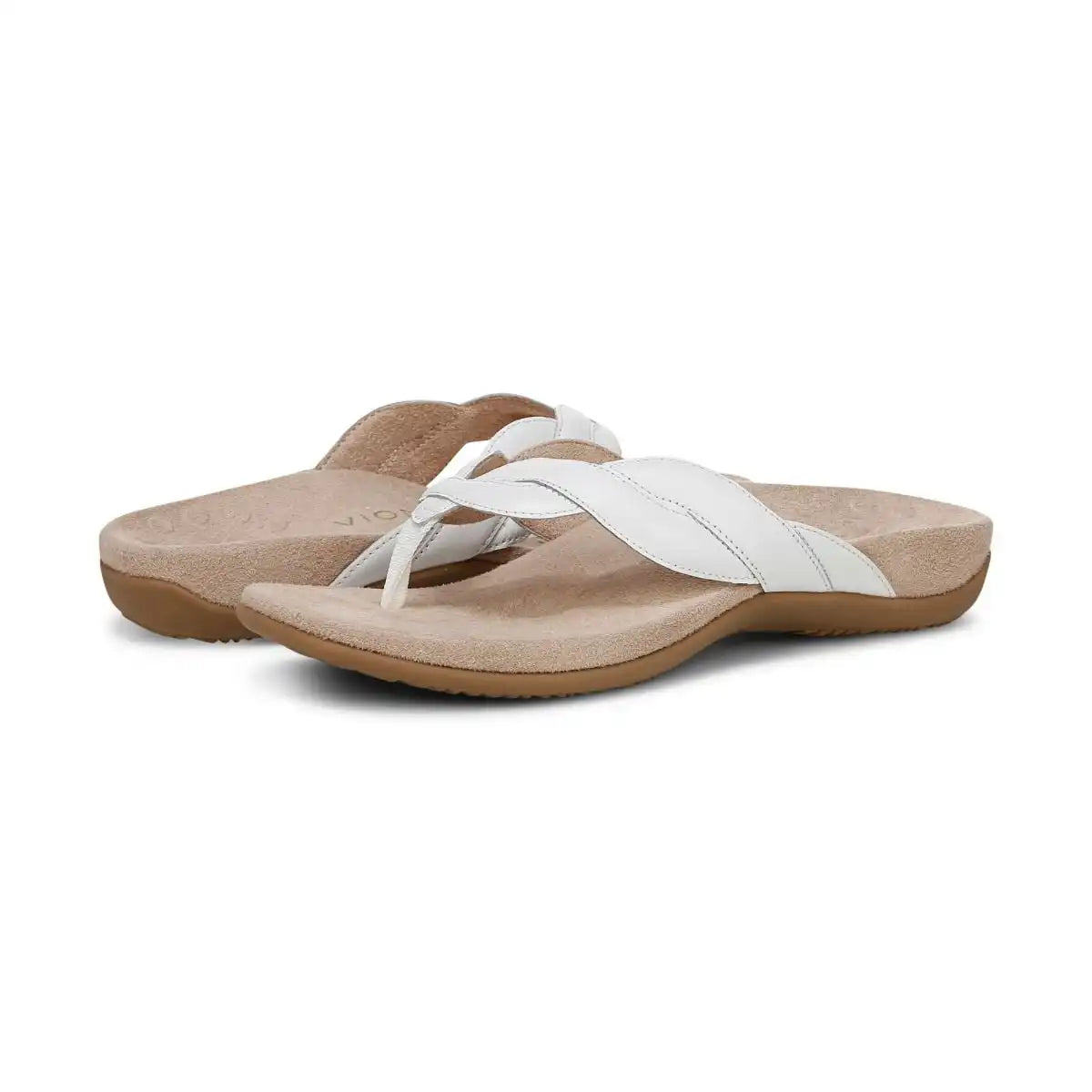 Bella Braid Toe Post Sandal White Nappa