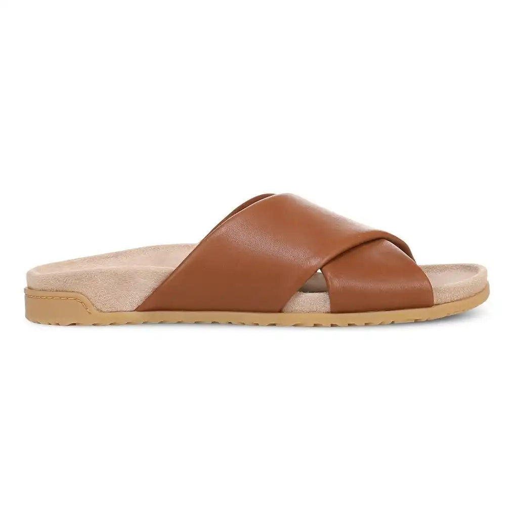 Etna Slide Sandal Tan Leather