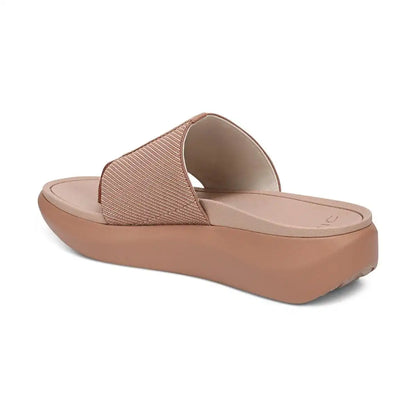 Beach Aqua Platform Toe Post Sandal Mocha Mousse