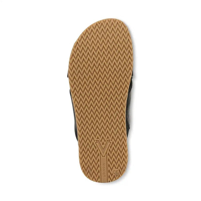 Etna Slide Sandal Black Leather