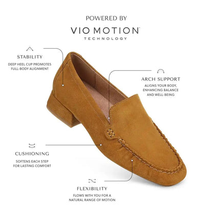 Pilar Heeled Loafer Golden Brown Suede