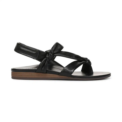 Geneva Strappy Toe Post Sandal Black Leather