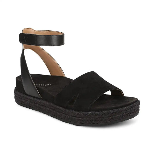Yucca Espadrille Platform Sandal Black Suede