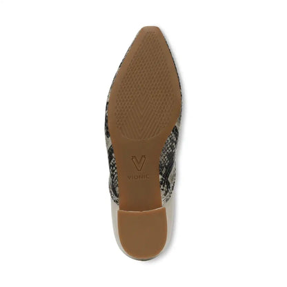 Gracia Ballet Flat Cream Snake Print Leather