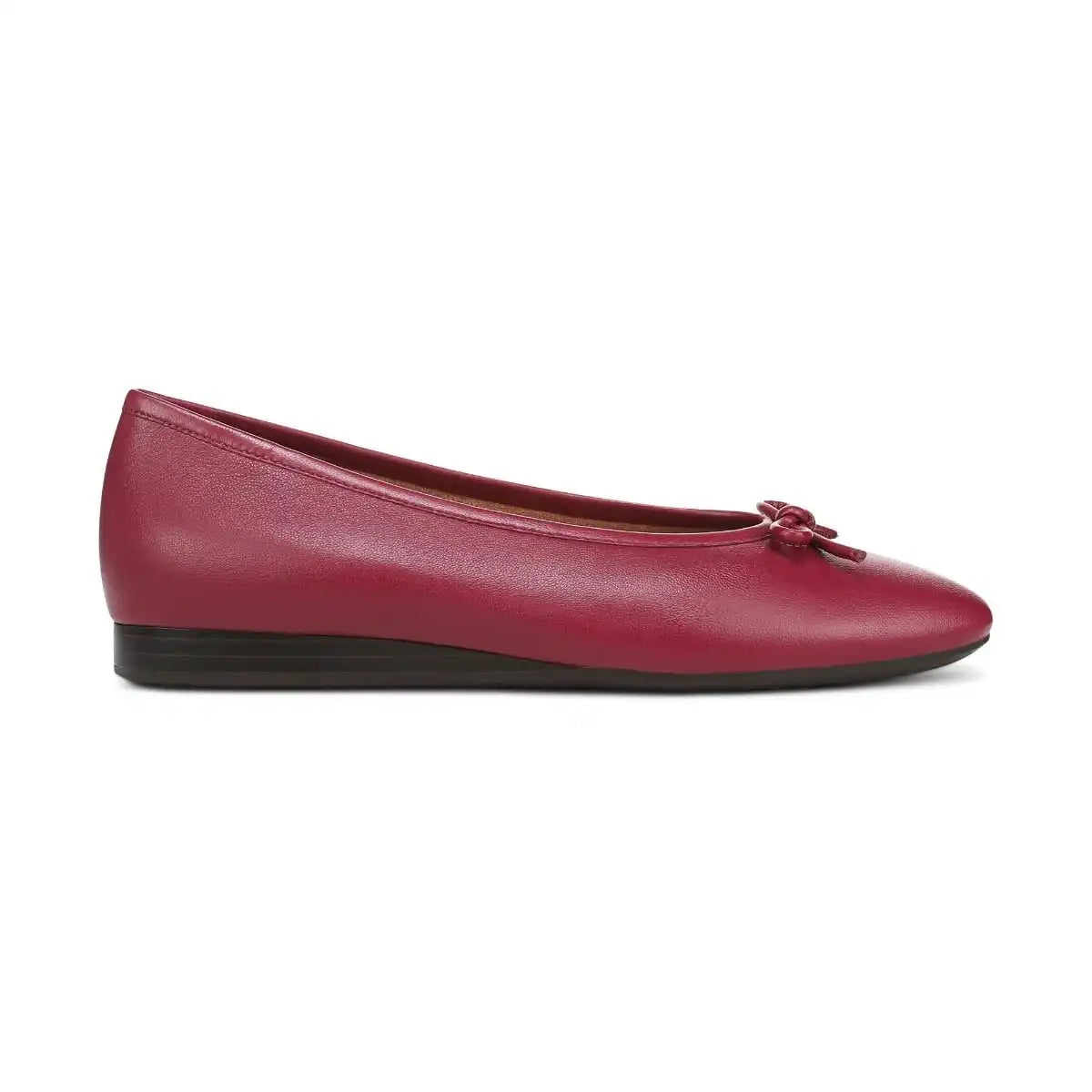 Larissa Wedge Flat Tibetan Red Leather