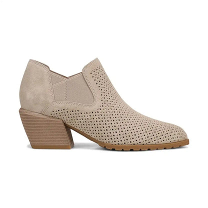 Bethany Perf Heeled Ankle Boot Lucid Beige Suede