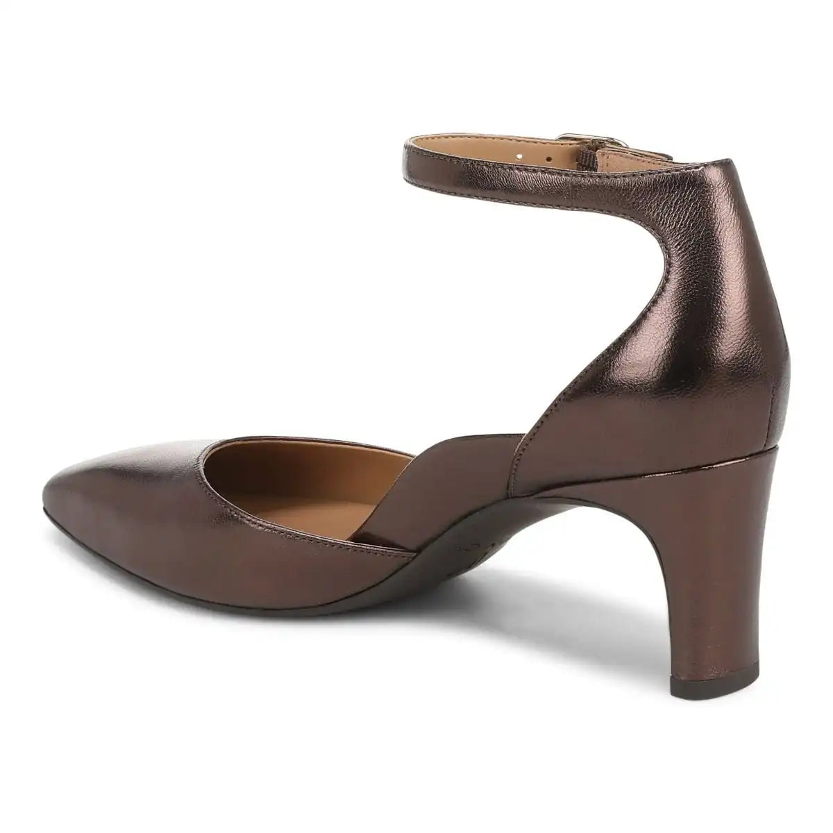 Scarlett Dress Heel Brown Metallic Leather
