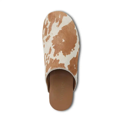 Opal Slip On Mule Brown Multi Haircalf