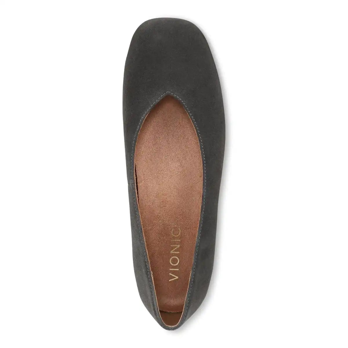 Petra Heeled Ballet Flat Grunge Grey Suede