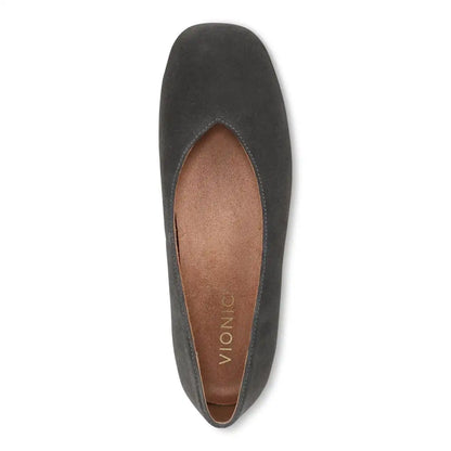 Petra Heeled Ballet Flat Grunge Grey Suede