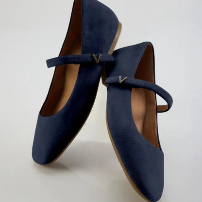 Alameda Mary Jane Flat Navy Suede