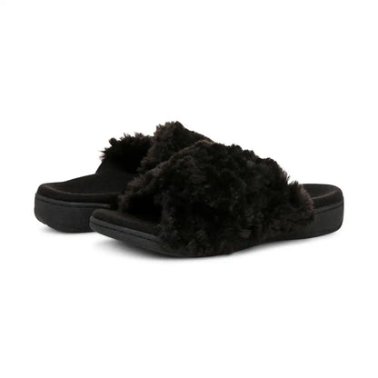 Relax II Slippers Black Fur