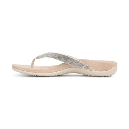 Dillon Shine Toe Post Sandal Cream