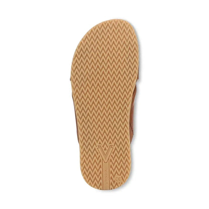 Etna Slide Sandal Tan Leather