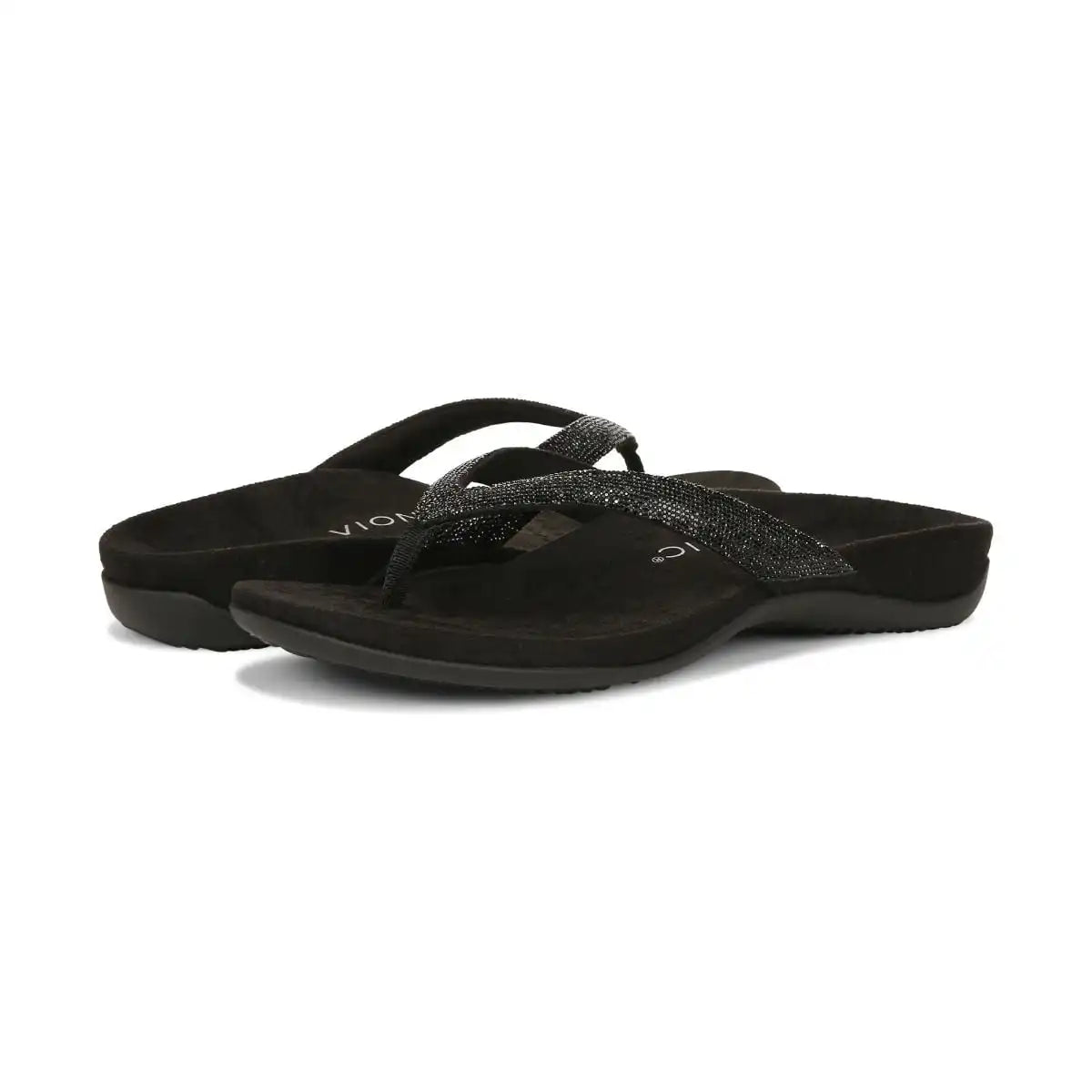 Dillon Shine Toe Post Sandal Black