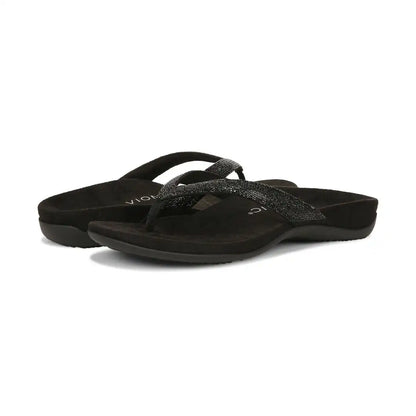 Dillon Shine Toe Post Sandal Black