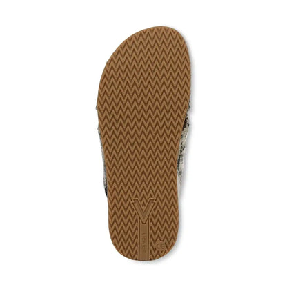 Etna Slide Sandal Cream Snake Print Leather