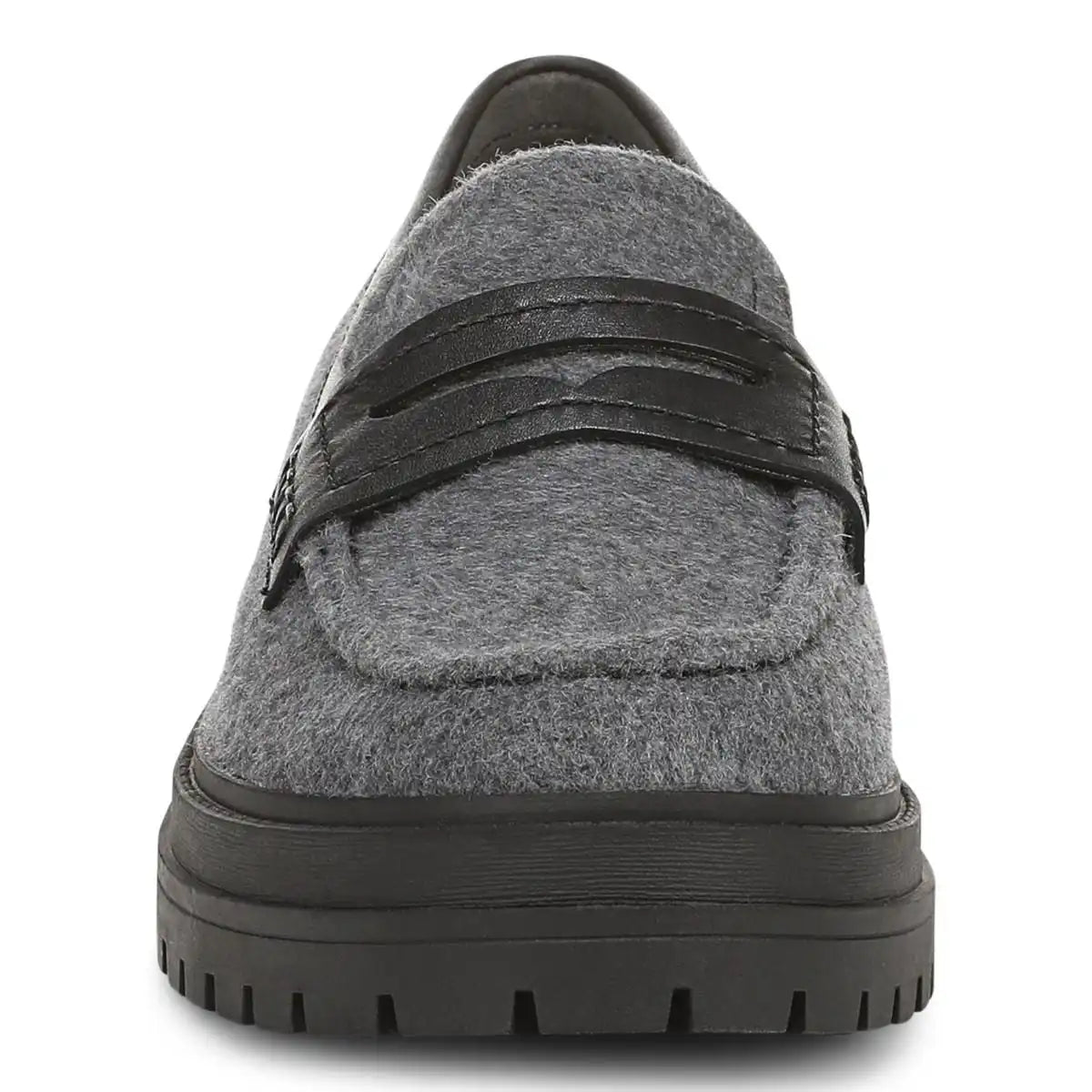 Georgia Lug Sole Loafer Dark Grey Wool Flannel