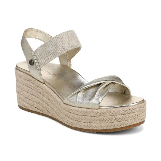 Darla Espadrille Wedge Sandal Gold Leather