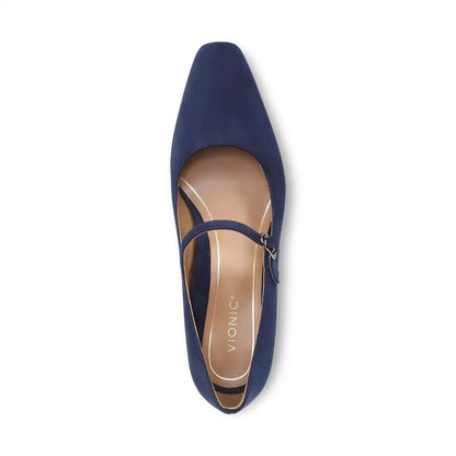 Samira Mary Jane Dress Heel Navy Blazer Suede