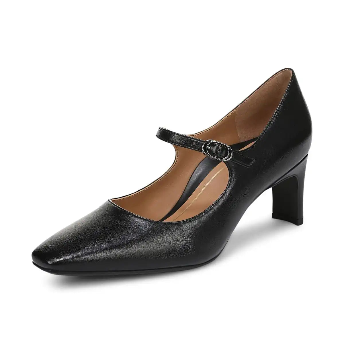 Samira Mary Jane Dress Heel Black Leather
