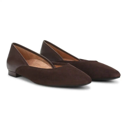 Gracia Ballet Flat Chocolate Ganache Leather