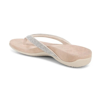 Dillon Shine Toe Post Sandal Cream