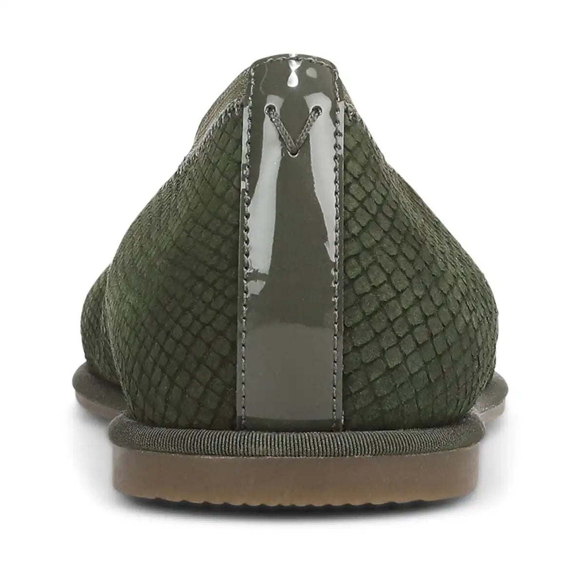 Caroll 2.0 Ballet Flat Olive Moss Snake Embossed Nubuck