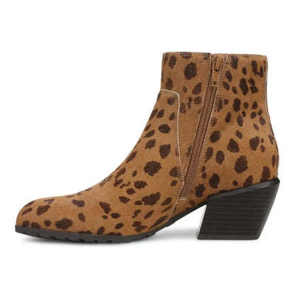Bianca Ankle Boot Tan Leopard Calf Hair