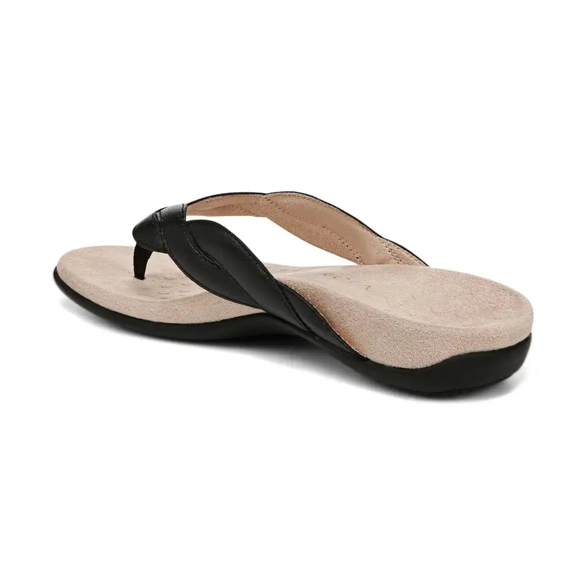 Bella Braid Toe Post Sandal Black Nappa