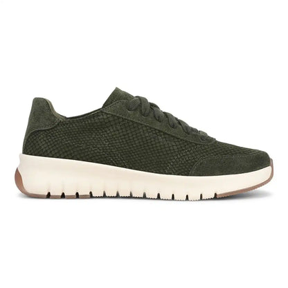 Uptown Sneaker Olive Moss Snake Embossed Nubuck