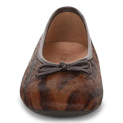 Larissa Wedge Flat Brown Multi Haircalf