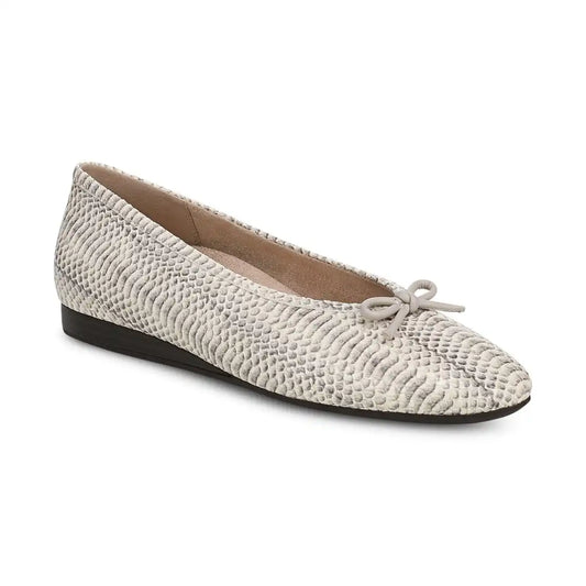 Larissa Wedge Flat Ivory Python Print Leather