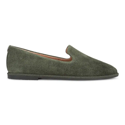 Willa 2.0 Slip on Flat Olive Moss Suede