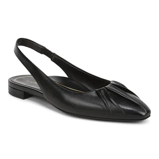 Gabriela Slingback Flat Black Leather