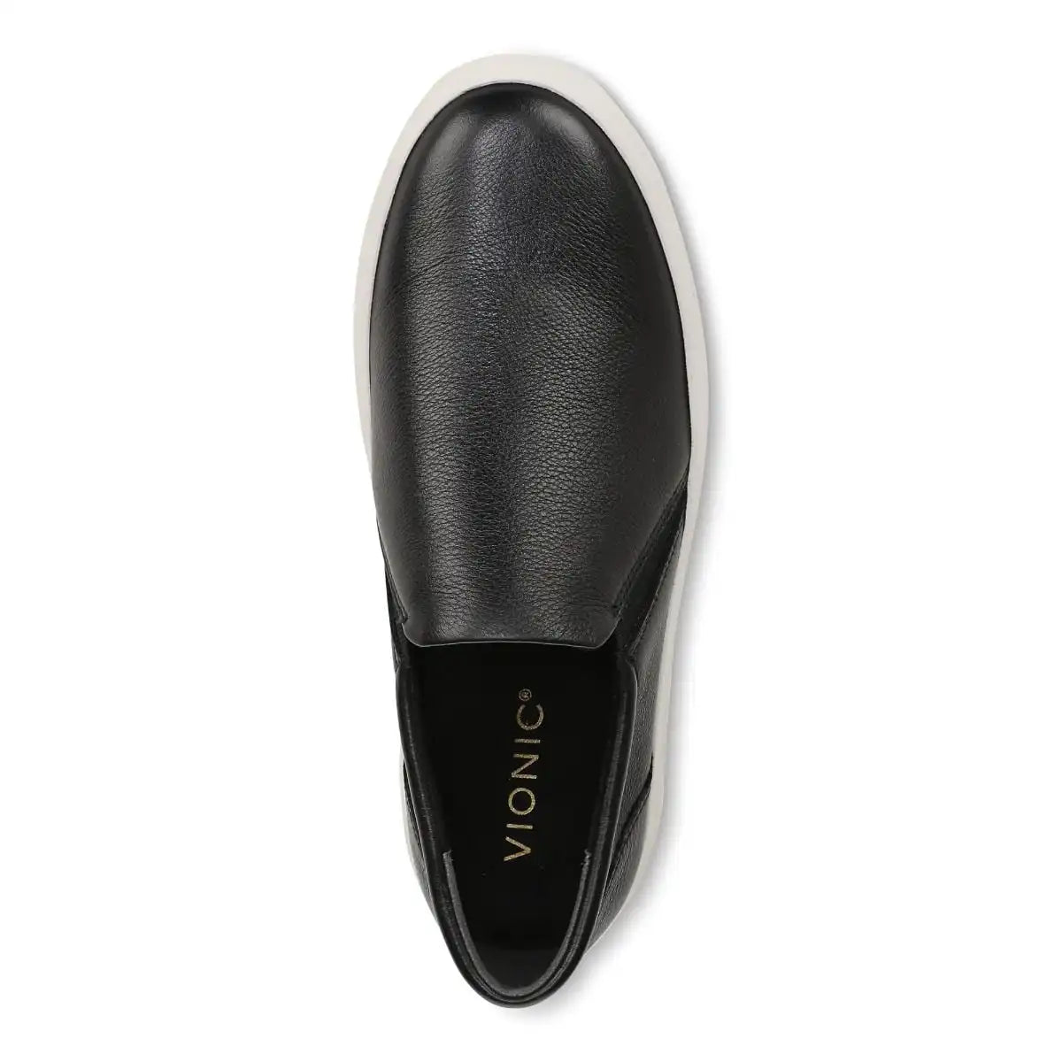 Ellen Platform Slip On Sneaker Black Leather