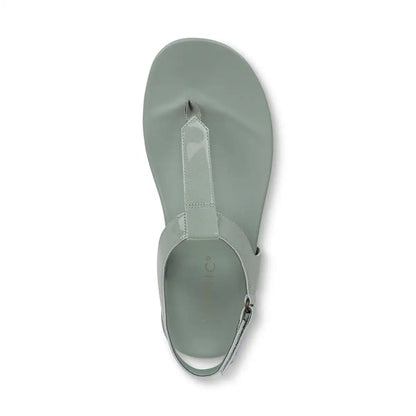 Palisades Toe Post Ankle Strap Sandal Iceberg Green Patent