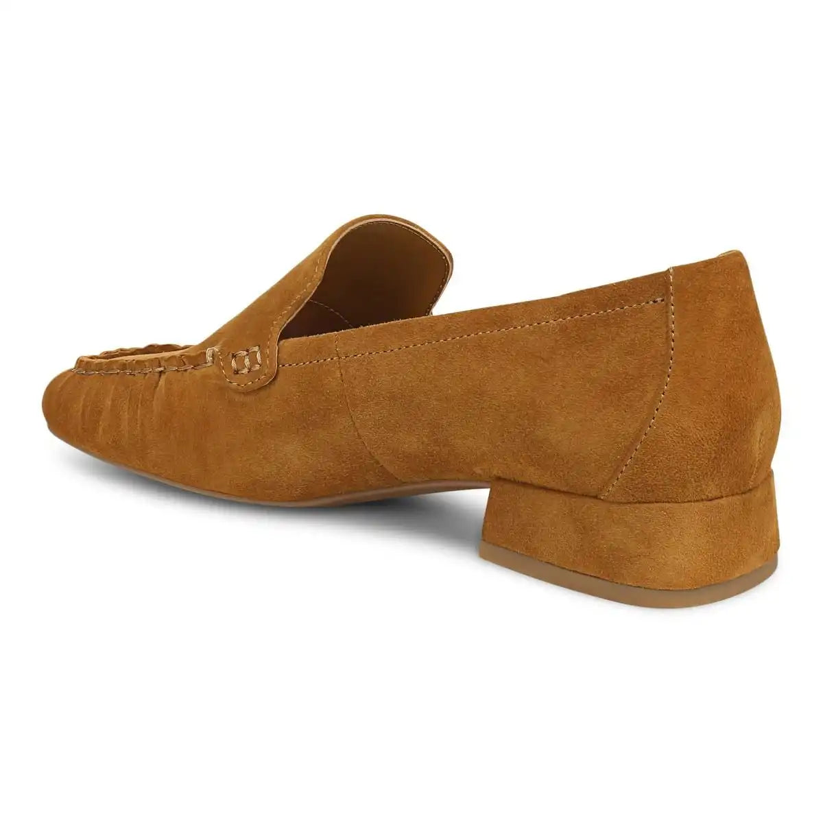 Pilar Heeled Loafer Chocolate Ganache Suede