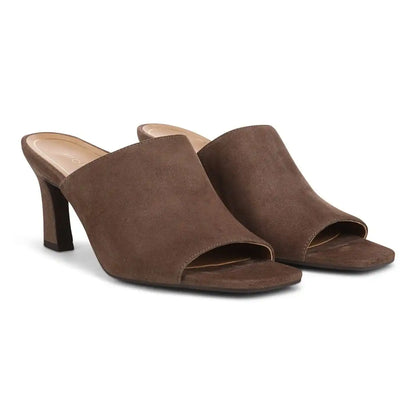 Charlie Heeled Slide Sandal Driftwood Suede