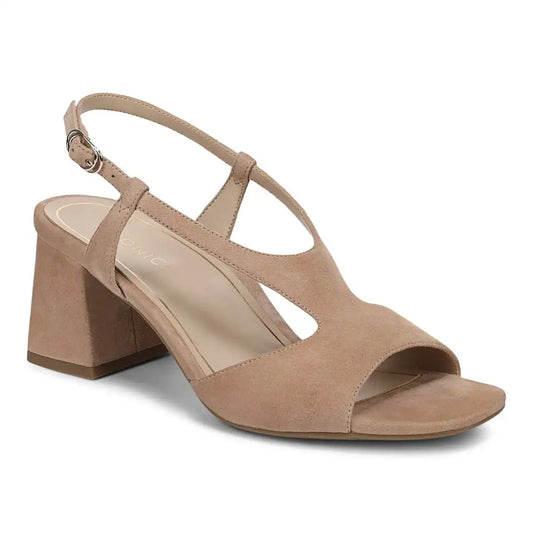 Raquel Heeled Sandal Desert Sand Suede