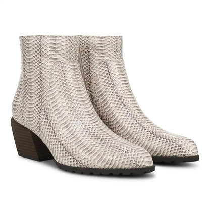 Bianca Ankle Boot Ivory Python Print Leather